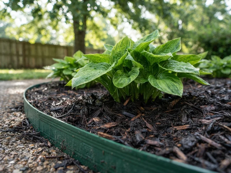 Fresh mulch protecting flower beds